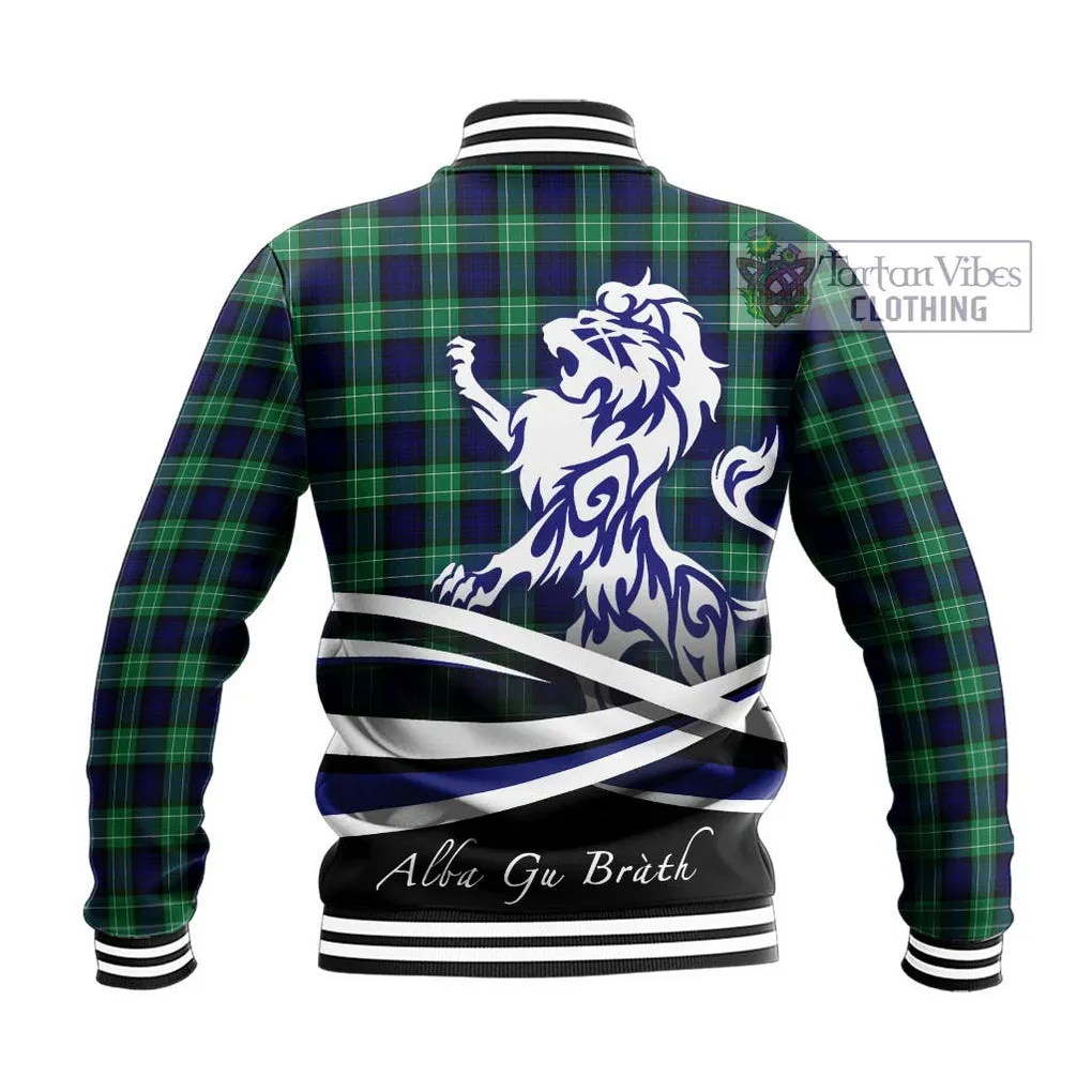 Abercrombie Tartan Baseball Jacket with Alba Gu Brath Regal Lion Emblem