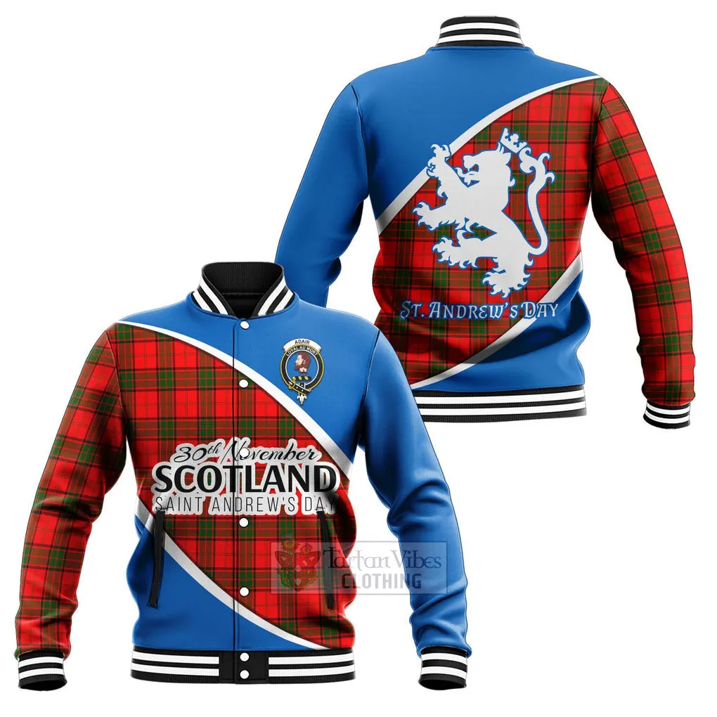 Adair Family Crest Tartan Baseball Jacket Celebrate Saint Andrew's Day in Style