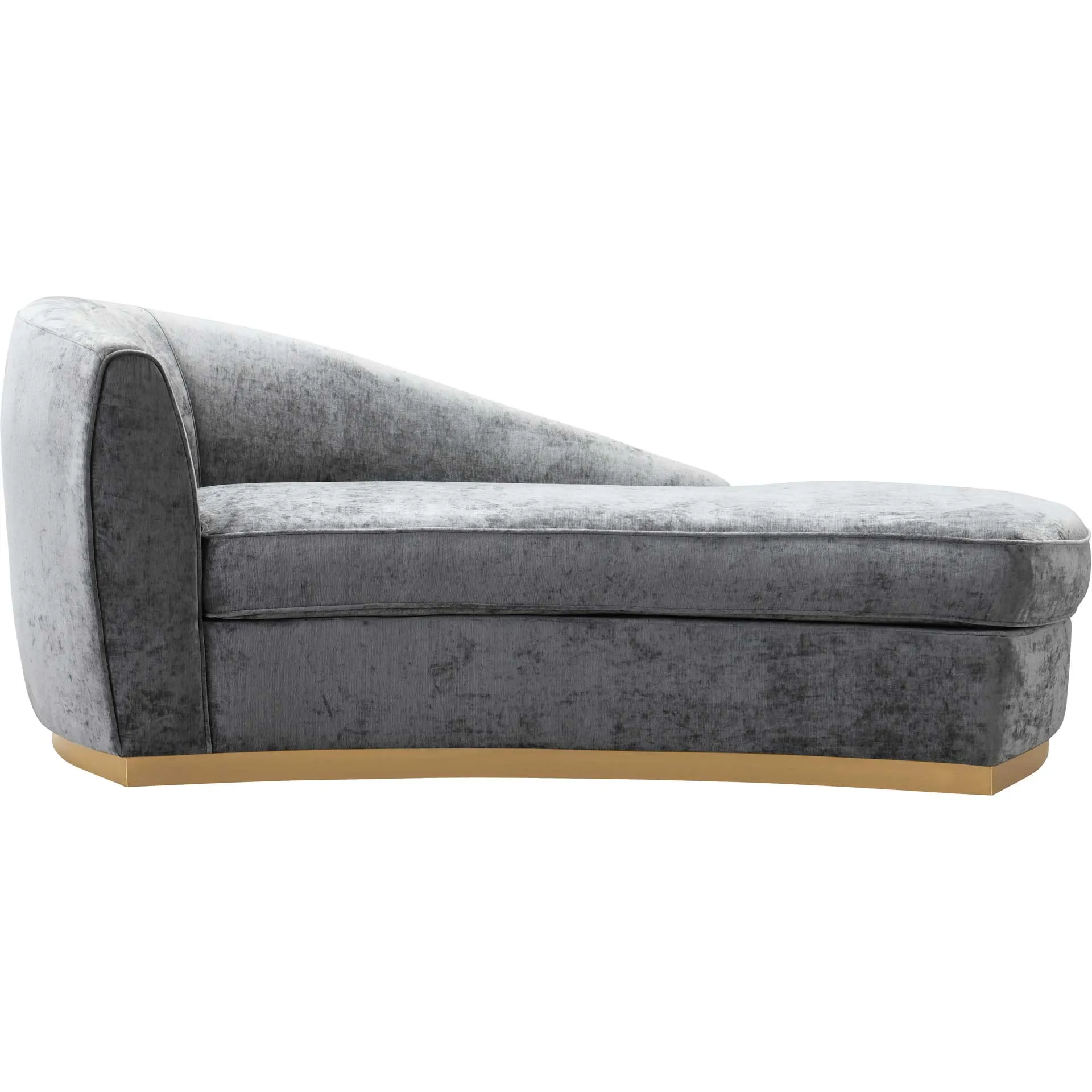 Adam Velvet Chaise Gray