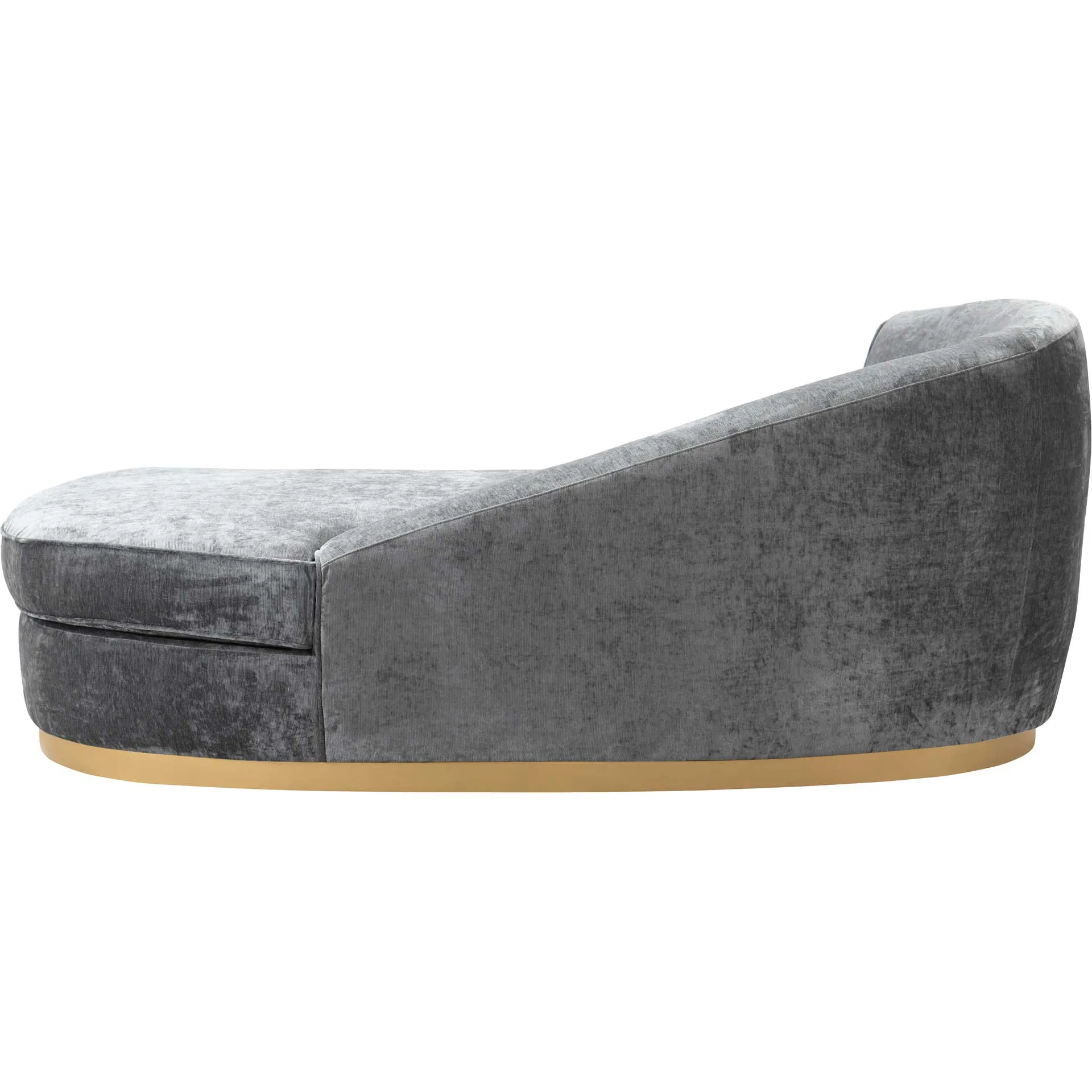 Adam Velvet Chaise Gray