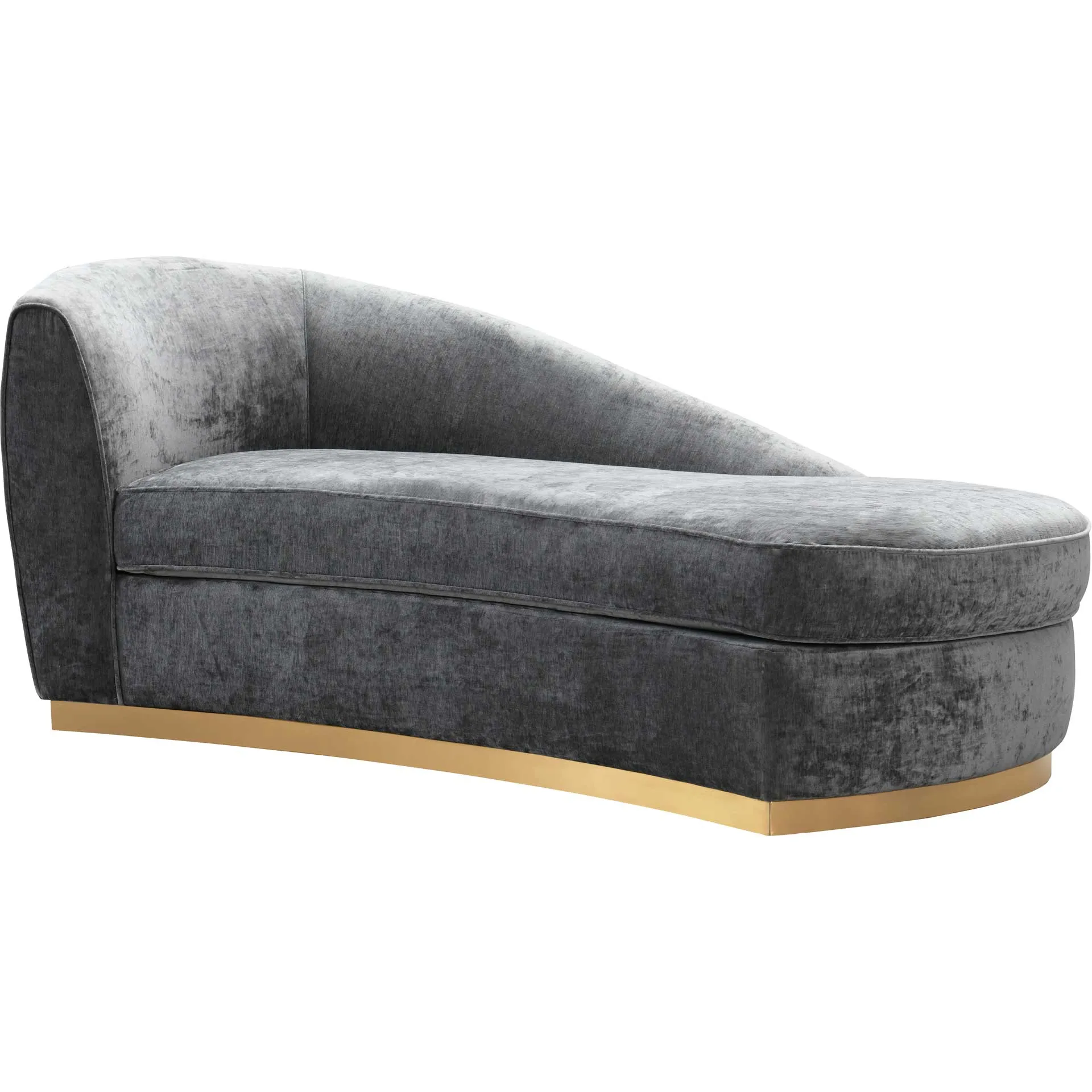 Adam Velvet Chaise Gray