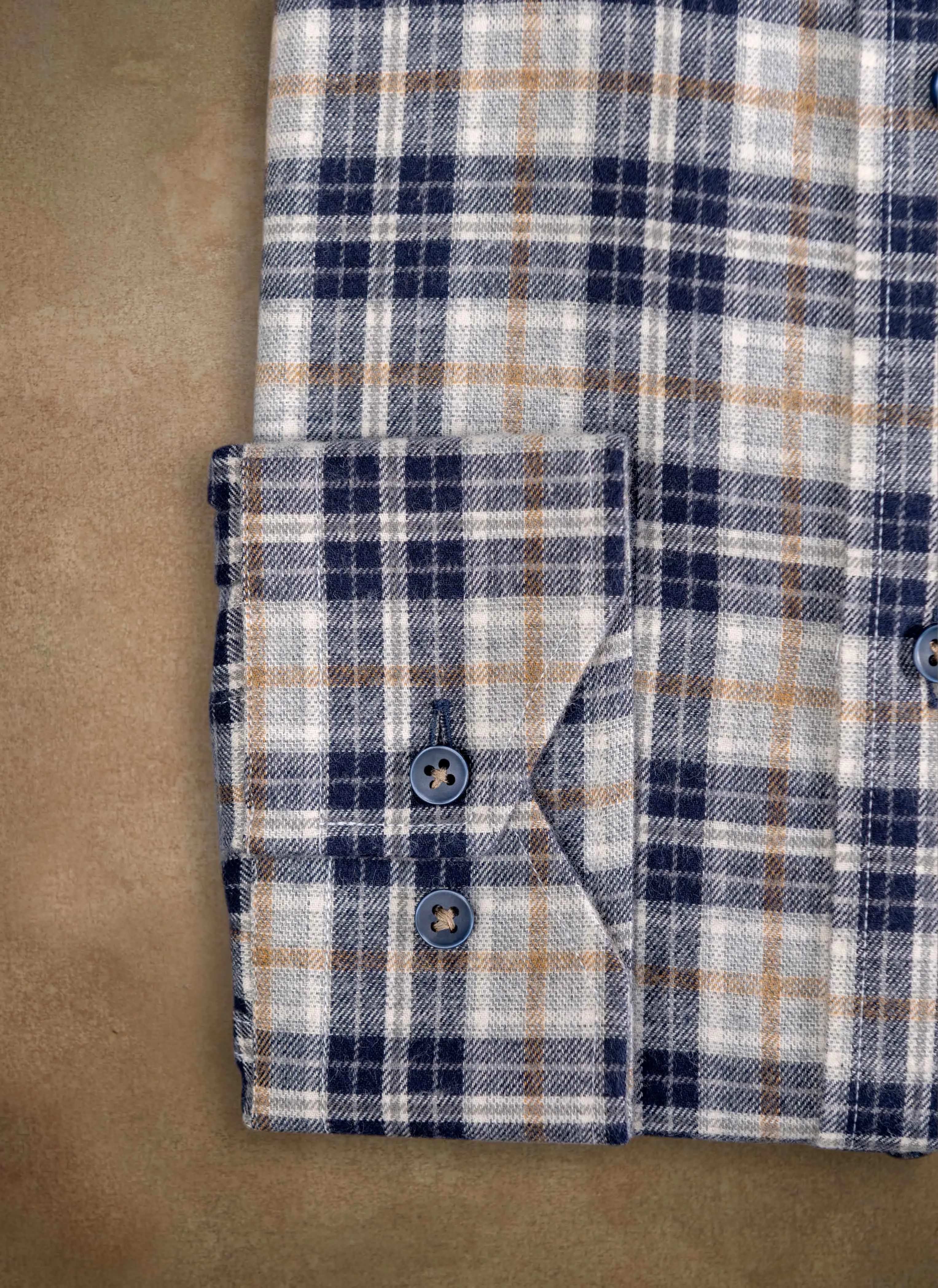 Alexander Sport Shirt in Black and Tan Plaid