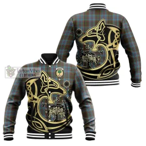 Anderson Tartan Baseball Jacket with Family Crest Celtic Wolf Style