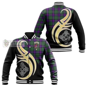 Armstrong Modern Tartan Baseball Jacket with Family Crest and Celtic Symbol Style