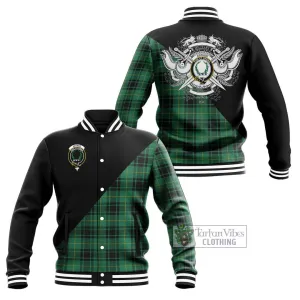 Arthur Ancient Tartan Baseball Jacket with Family Crest and Military Logo Style