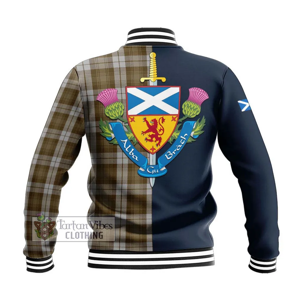 Baillie Dress Tartan Baseball Jacket Alba with Scottish Lion Royal Arm Half Style