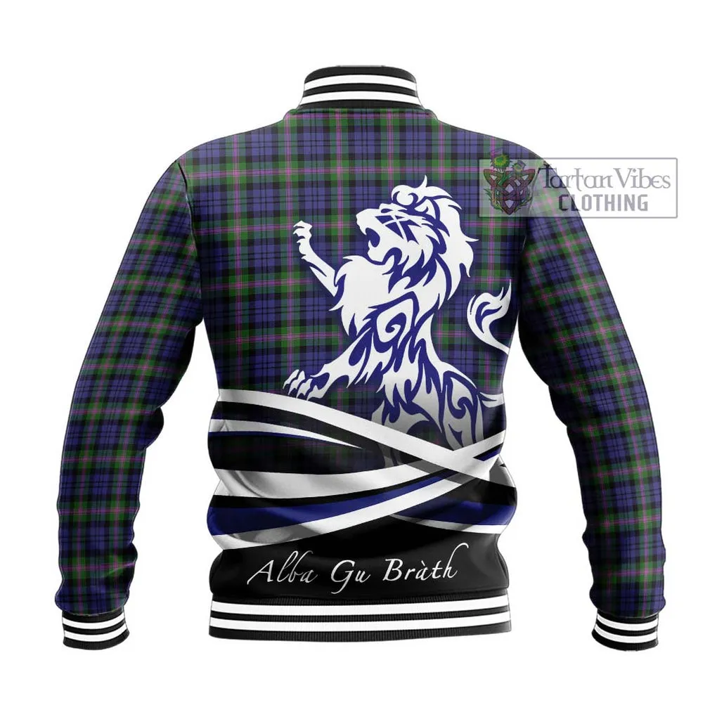 Baird Modern Tartan Baseball Jacket with Alba Gu Brath Regal Lion Emblem