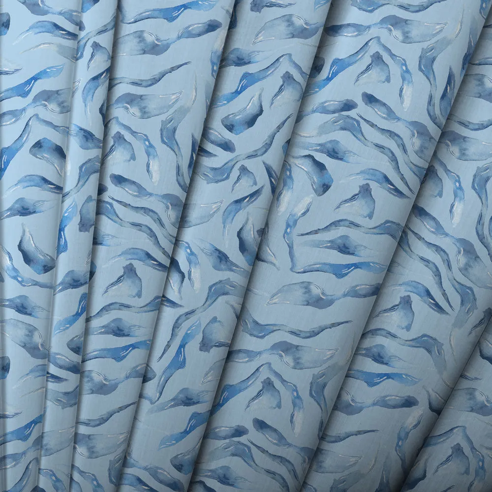 Balaya Printed Cotton Fabric (By The Metre) Cobalt