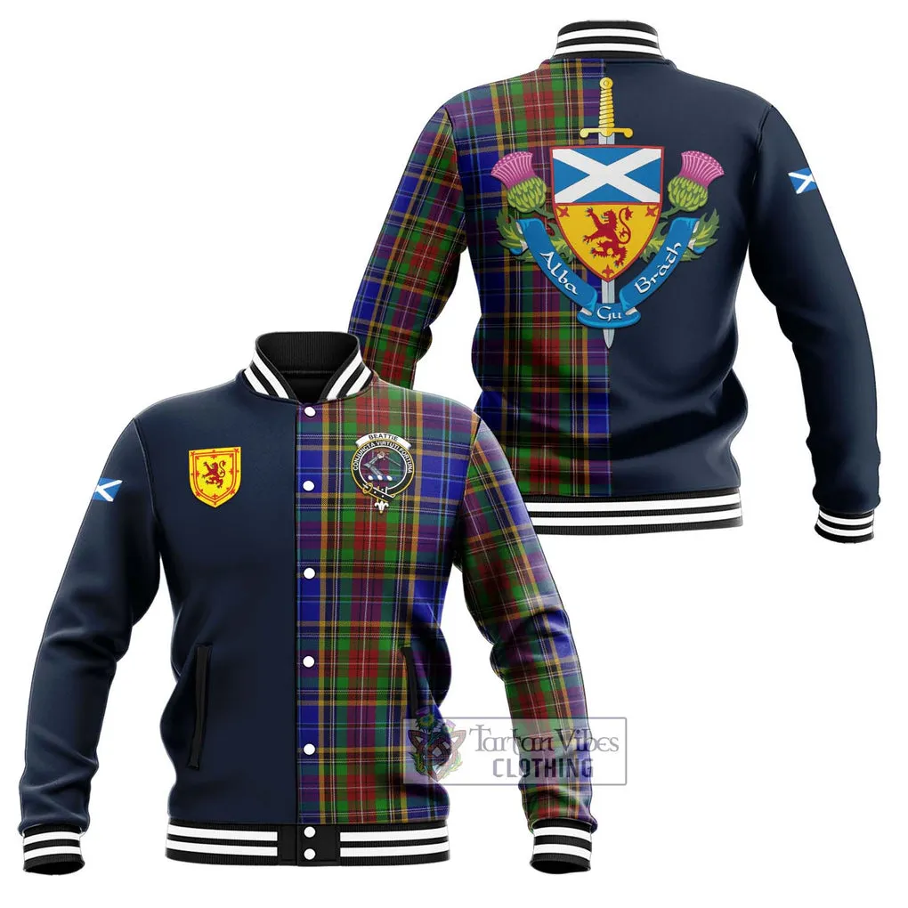 Beattie Tartan Baseball Jacket Alba with Scottish Lion Royal Arm Half Style