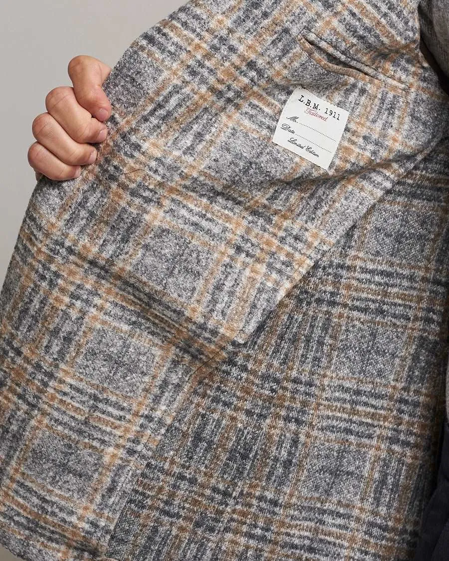 Beige Check Cotton Jersey Contemporary Fit Sport Jacket - L.B.M 1911