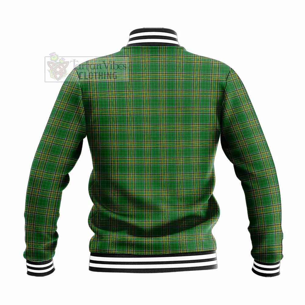 Bingham Irish Clan Tartan Baseball Jacket with Coat of Arms