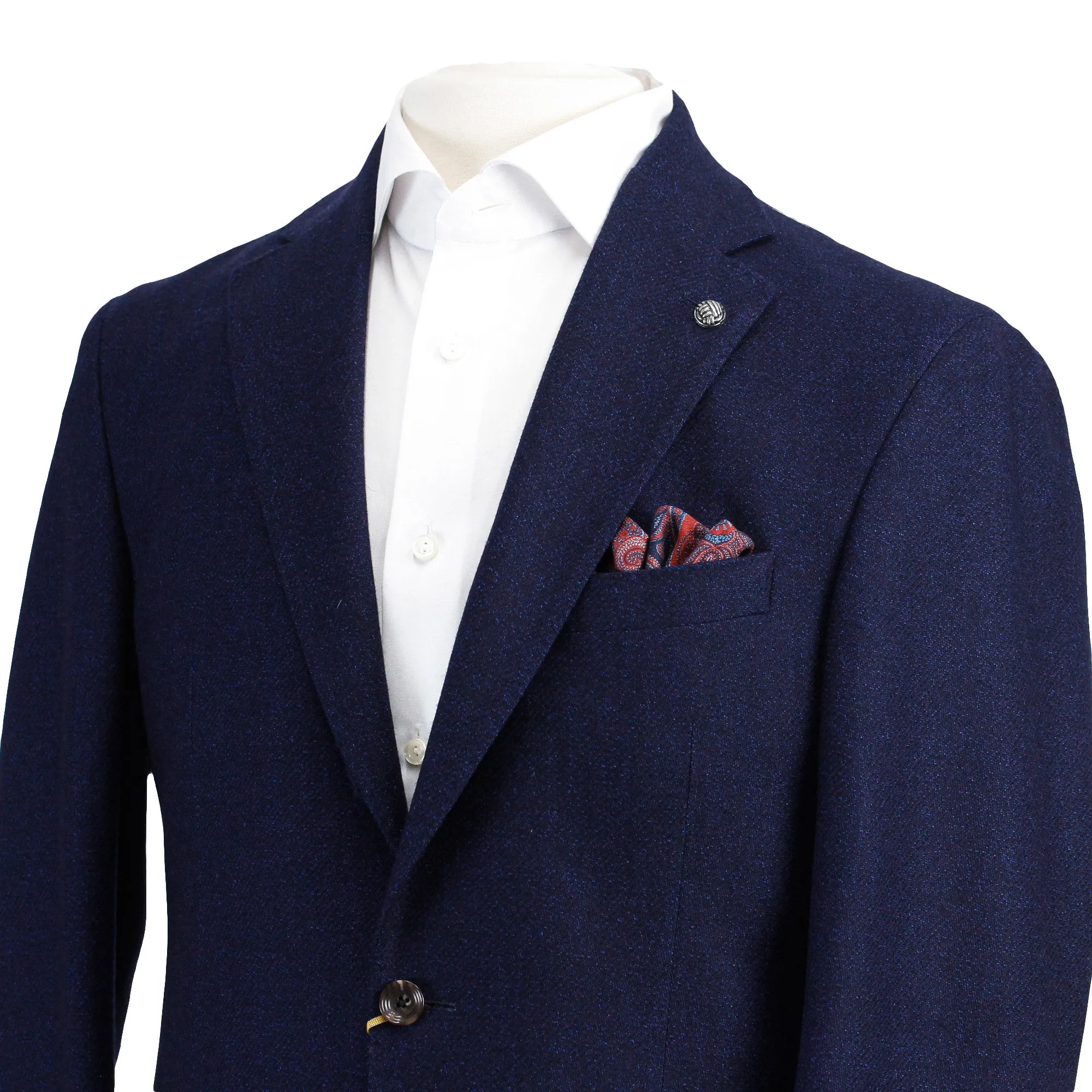 Blue Melange Mcallen Contemporary Fit Wool Sport Coat - Jack Victor