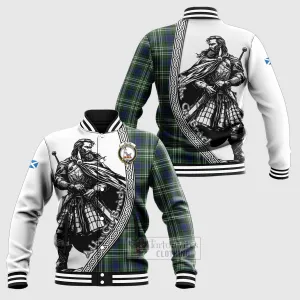 Blyth Tartan Clan Crest Baseball Jacket with Highlander Warrior Celtic Style