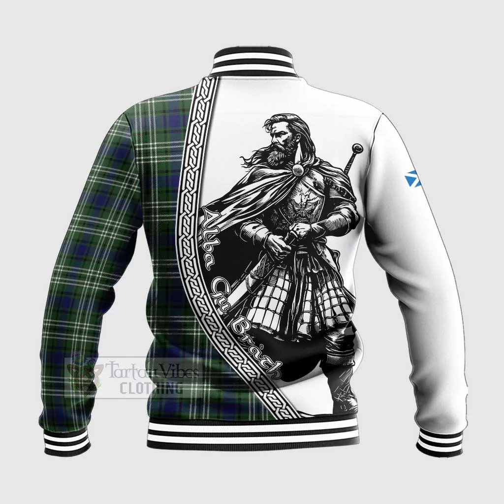 Blyth Tartan Clan Crest Baseball Jacket with Highlander Warrior Celtic Style