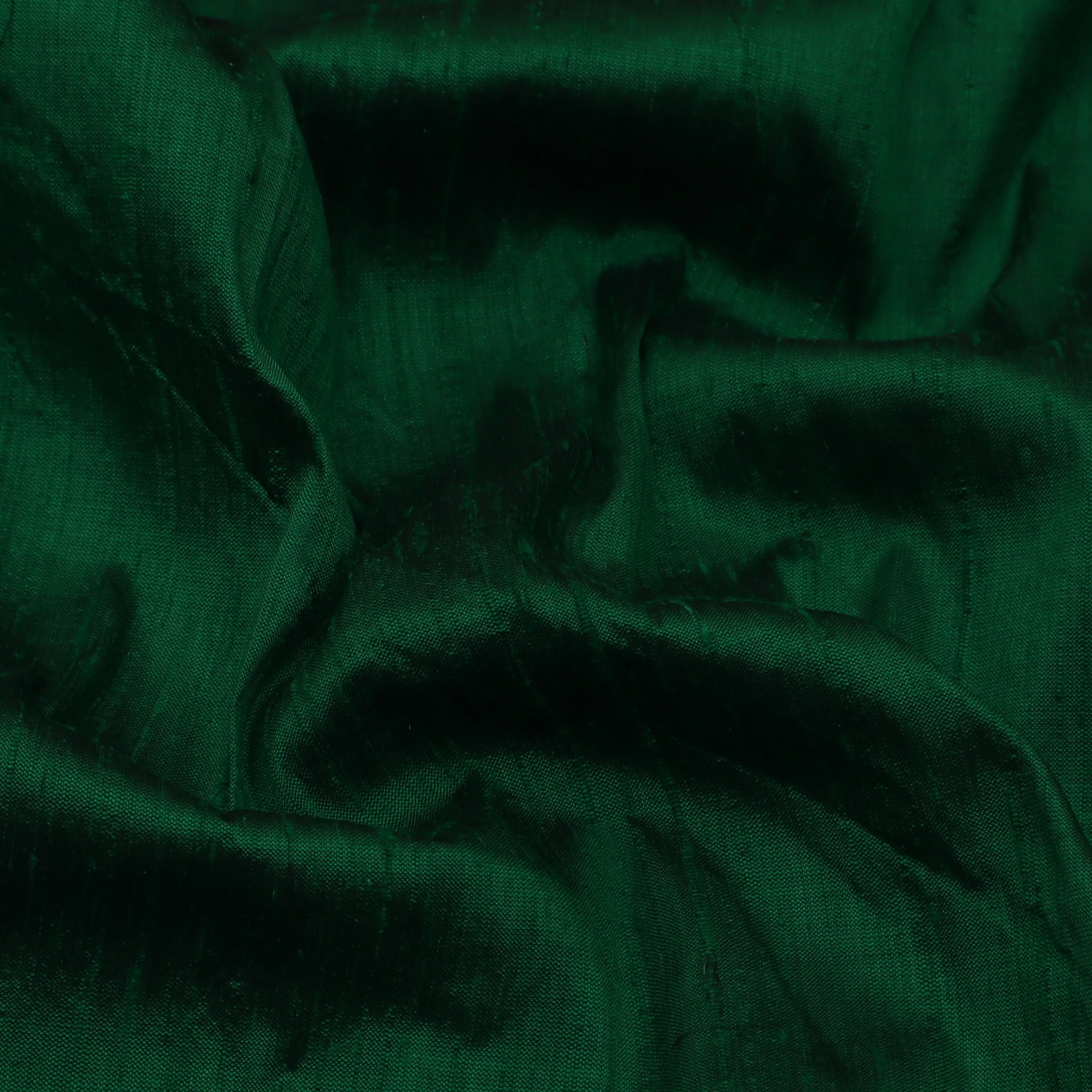 Bottle Green Color Raw Silk Plain Fabric