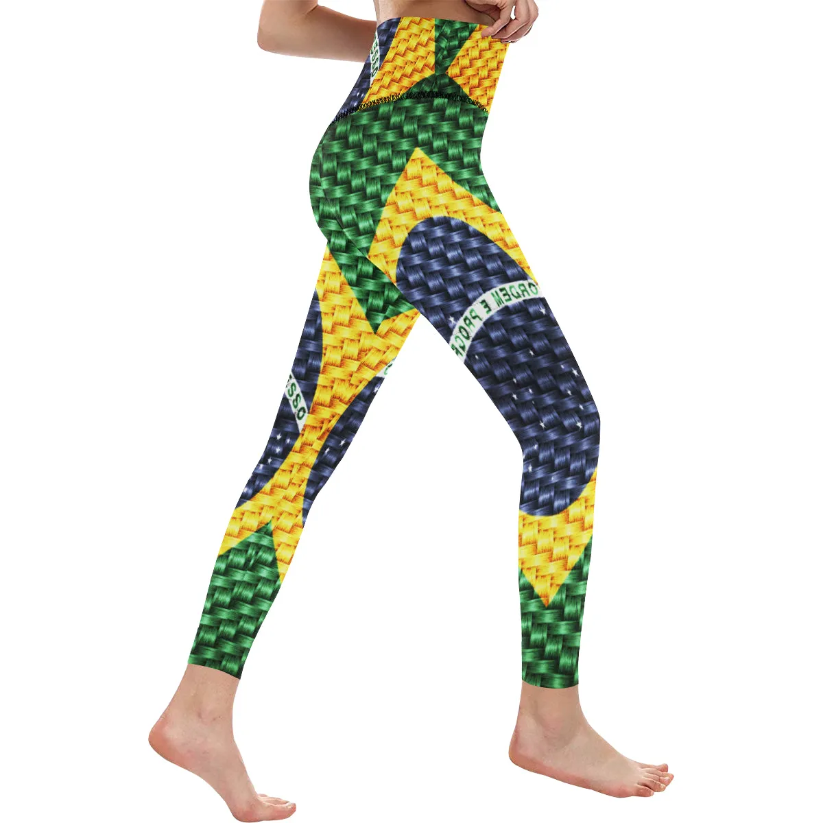 BRASIL FLAG  High-Waisted Leggings