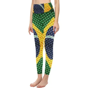 BRASIL FLAG  High-Waisted Leggings