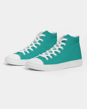 Bright Blue Cool Green Men's High-top Canvas Sneakers | Men's | Bright Pure Blue Cool Green | C100M0Y50K0