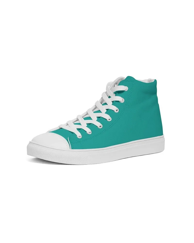 Bright Blue Cool Green Men's High-top Canvas Sneakers | Men's | Bright Pure Blue Cool Green | C100M0Y50K0