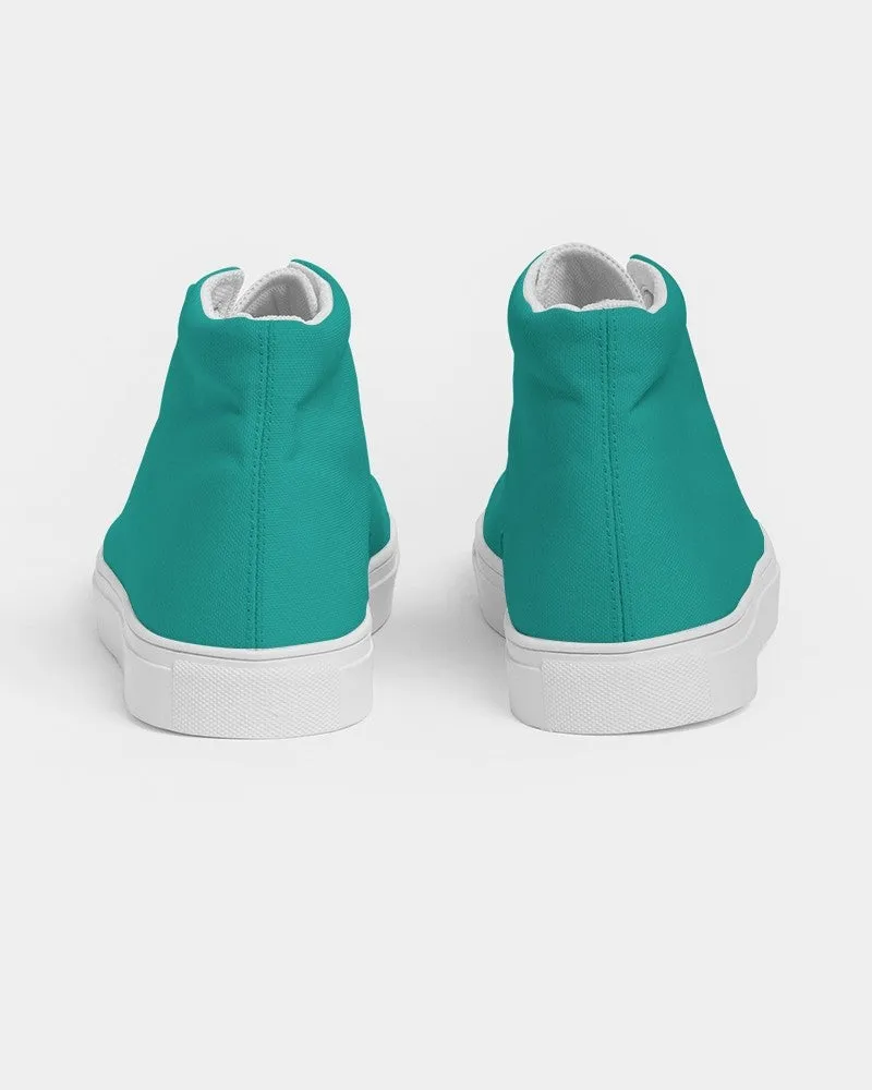 Bright Blue Cool Green Men's High-top Canvas Sneakers | Men's | Bright Pure Blue Cool Green | C100M0Y50K0