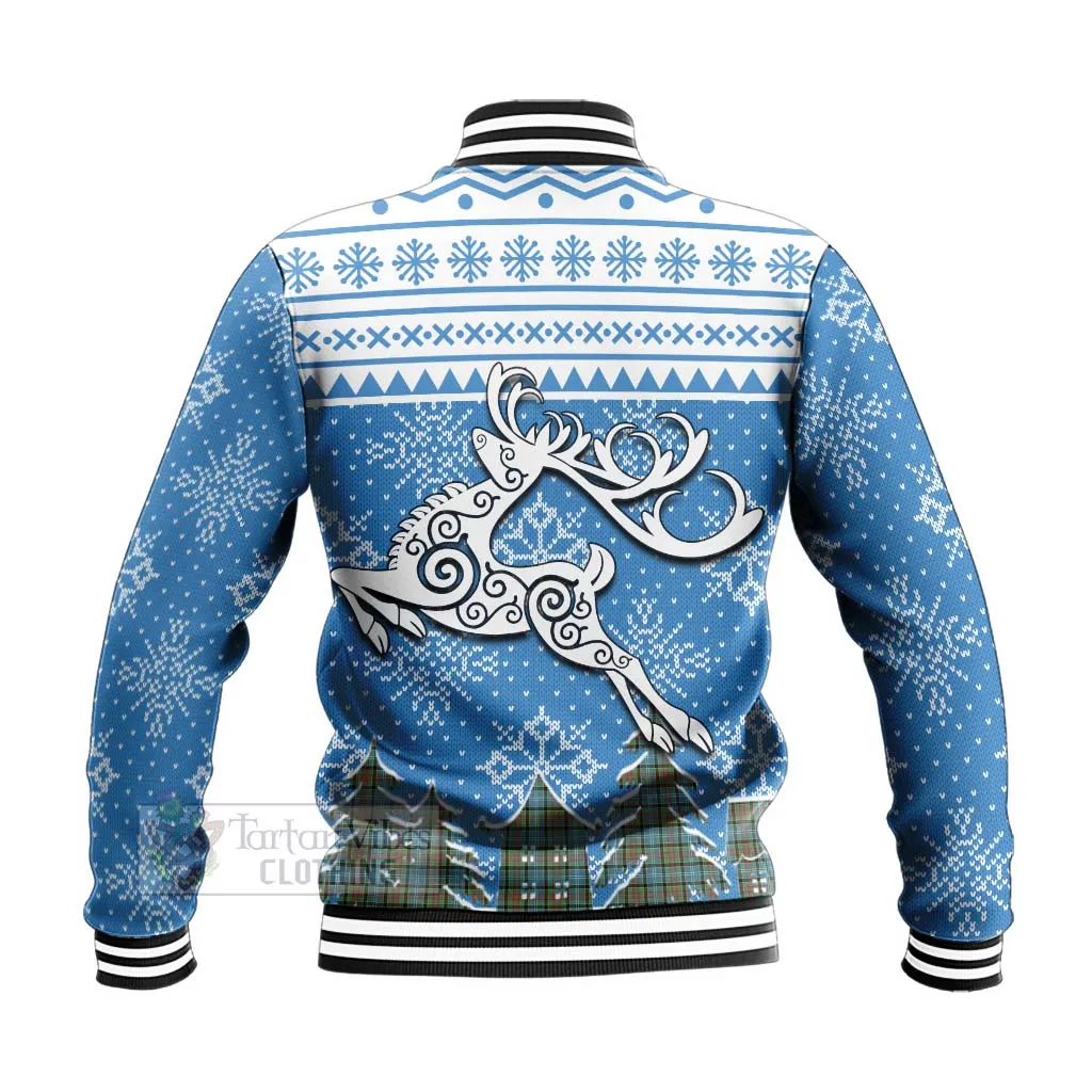 Brisbane Clan Christmas Baseball Jacket Celtic Reindeer Style