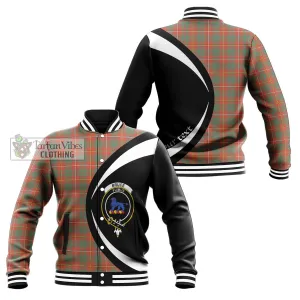 Bruce Ancient Tartan Baseball Jacket with Family Crest Circle Style