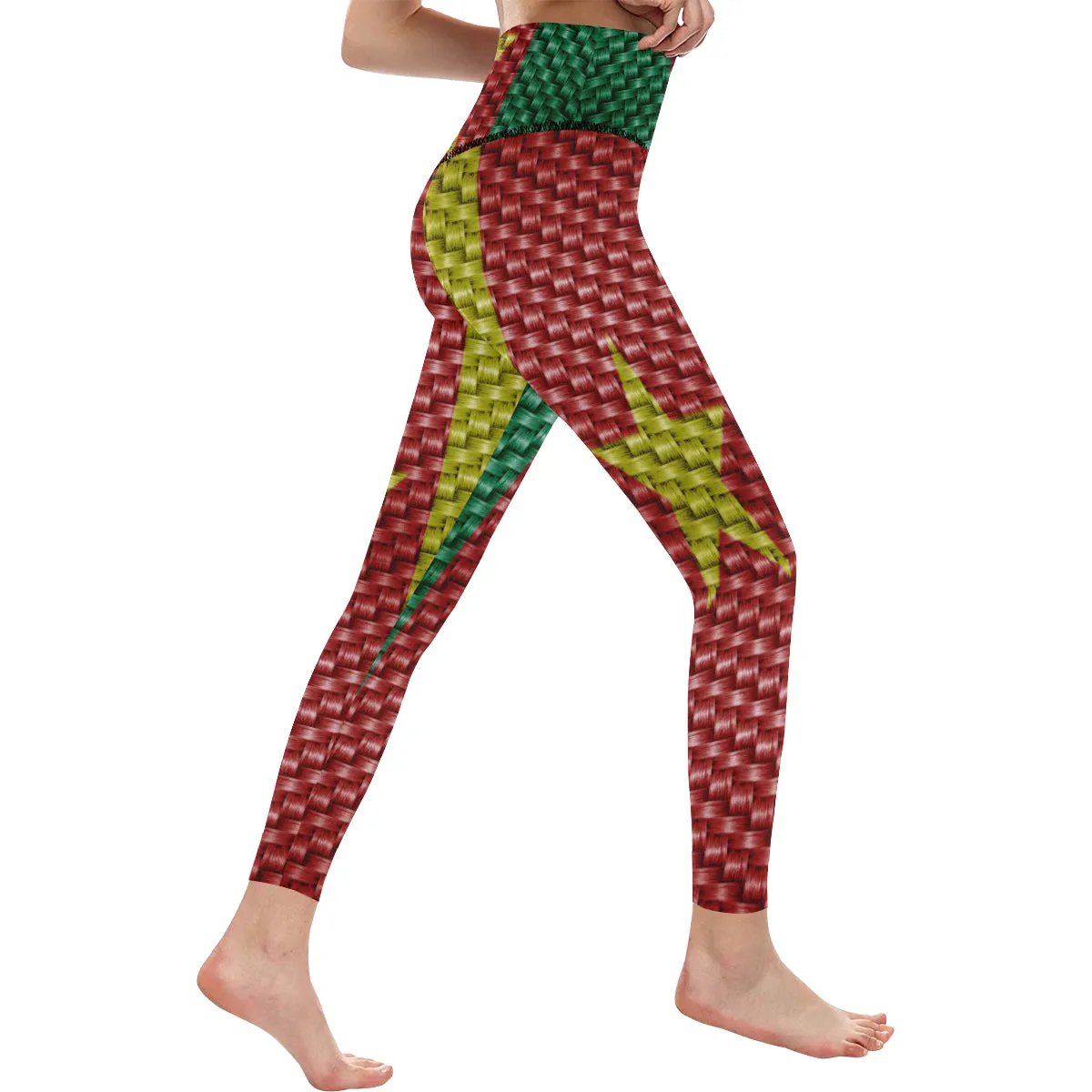 CAMEROUN FLAG  High-Waisted Leggings