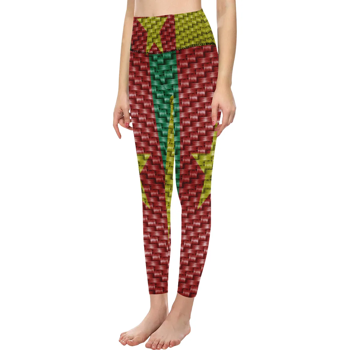 CAMEROUN FLAG  High-Waisted Leggings