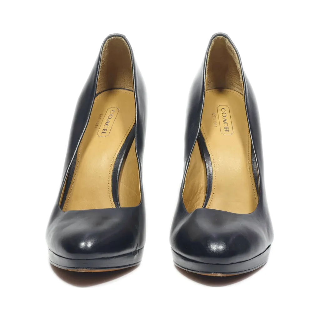 Coach Kitten Heels Leather Black Colour For Women