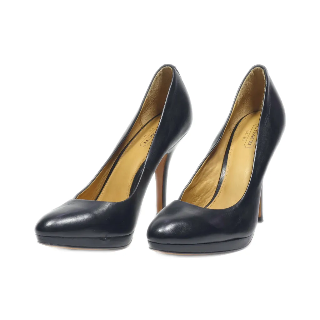 Coach Kitten Heels Leather Black Colour For Women