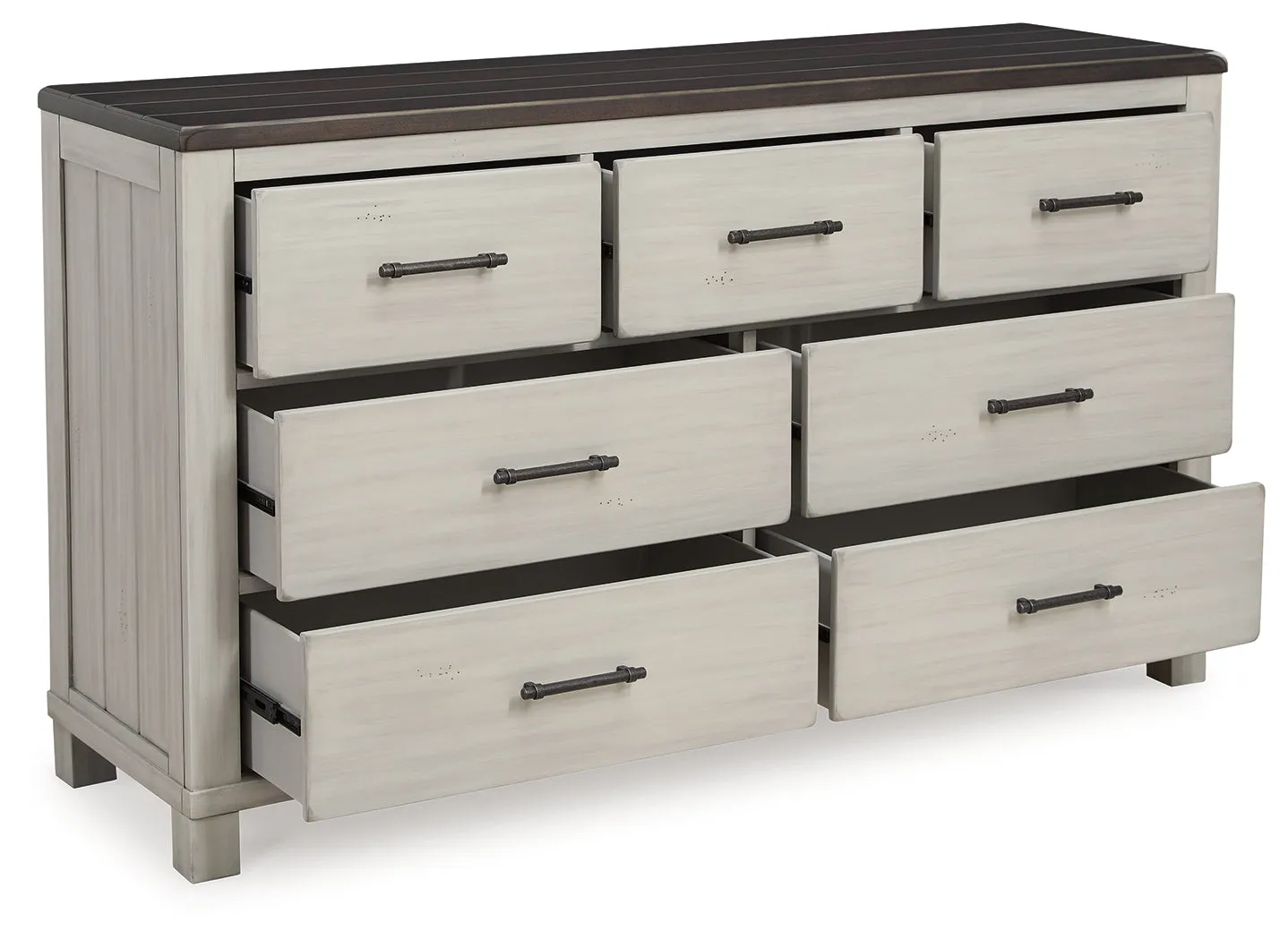 Darborn California King Panel Bed with Dresser in Gray/Brown