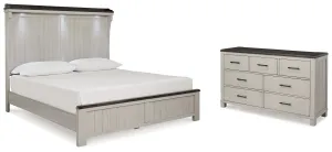 Darborn California King Panel Bed with Dresser in Gray/Brown