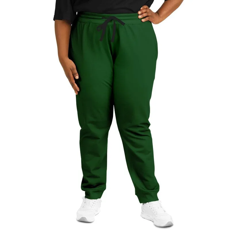 Dark Green Joggers | Unisex | with PLUS sizes | Dark Pure Green | C100M0Y100K80