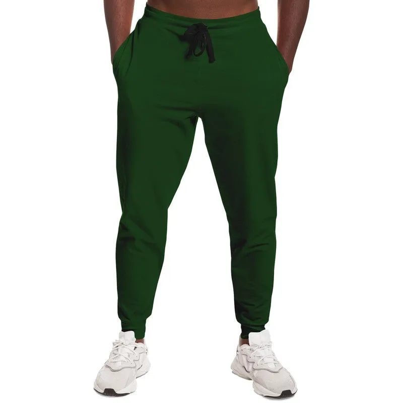 Dark Green Joggers | Unisex | with PLUS sizes | Dark Pure Green | C100M0Y100K80