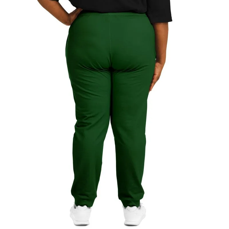 Dark Green Joggers | Unisex | with PLUS sizes | Dark Pure Green | C100M0Y100K80