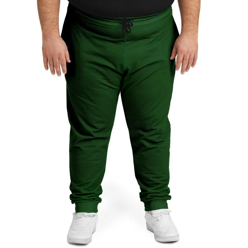 Dark Green Joggers | Unisex | with PLUS sizes | Dark Pure Green | C100M0Y100K80