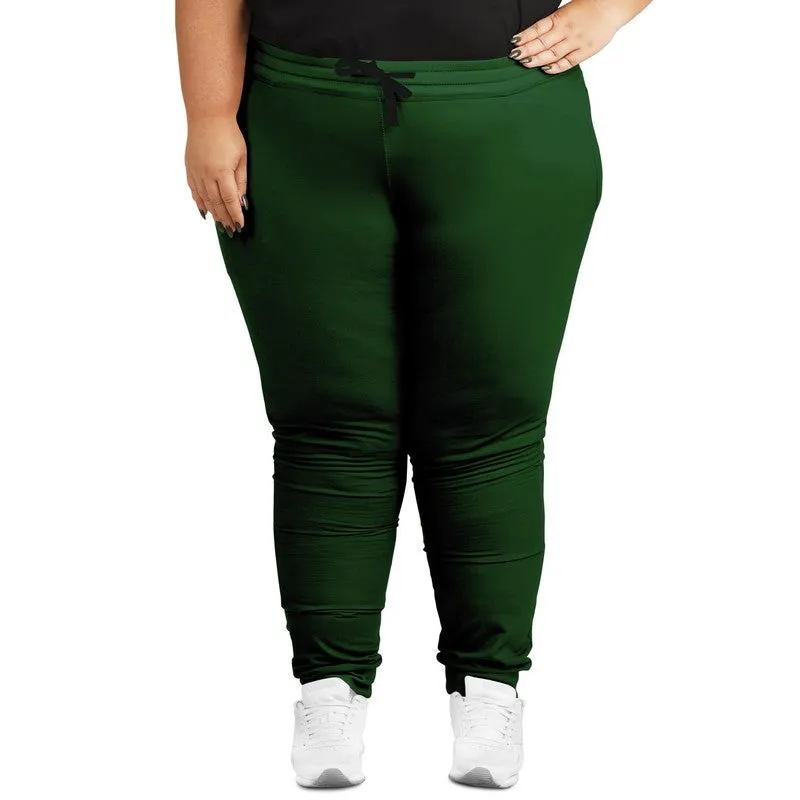 Dark Green Joggers | Unisex | with PLUS sizes | Dark Pure Green | C100M0Y100K80