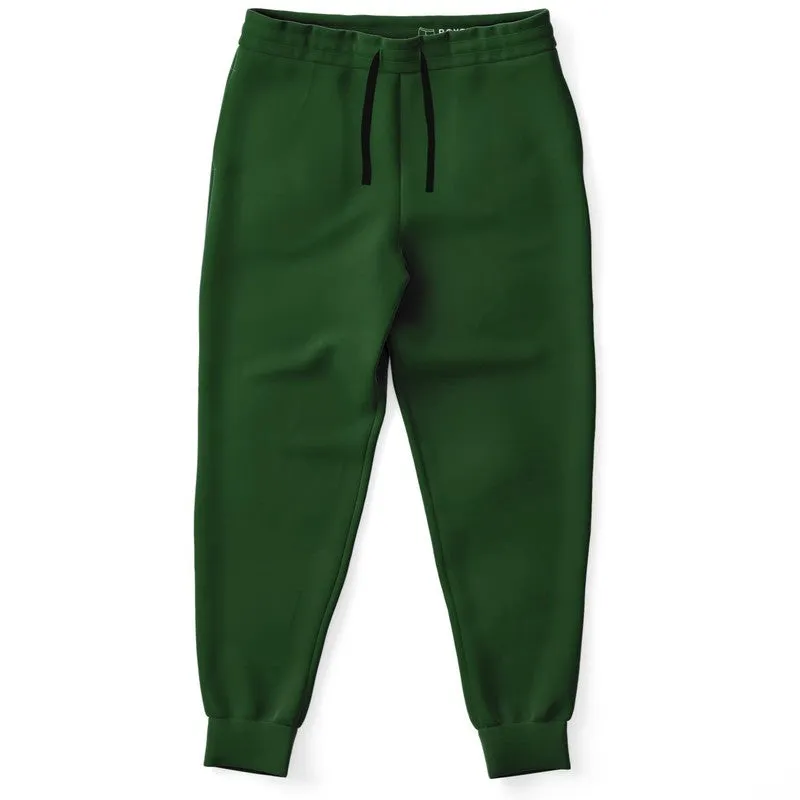 Dark Green Joggers | Unisex | with PLUS sizes | Dark Pure Green | C100M0Y100K80