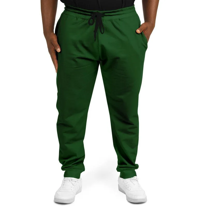 Dark Green Joggers | Unisex | with PLUS sizes | Dark Pure Green | C100M0Y100K80