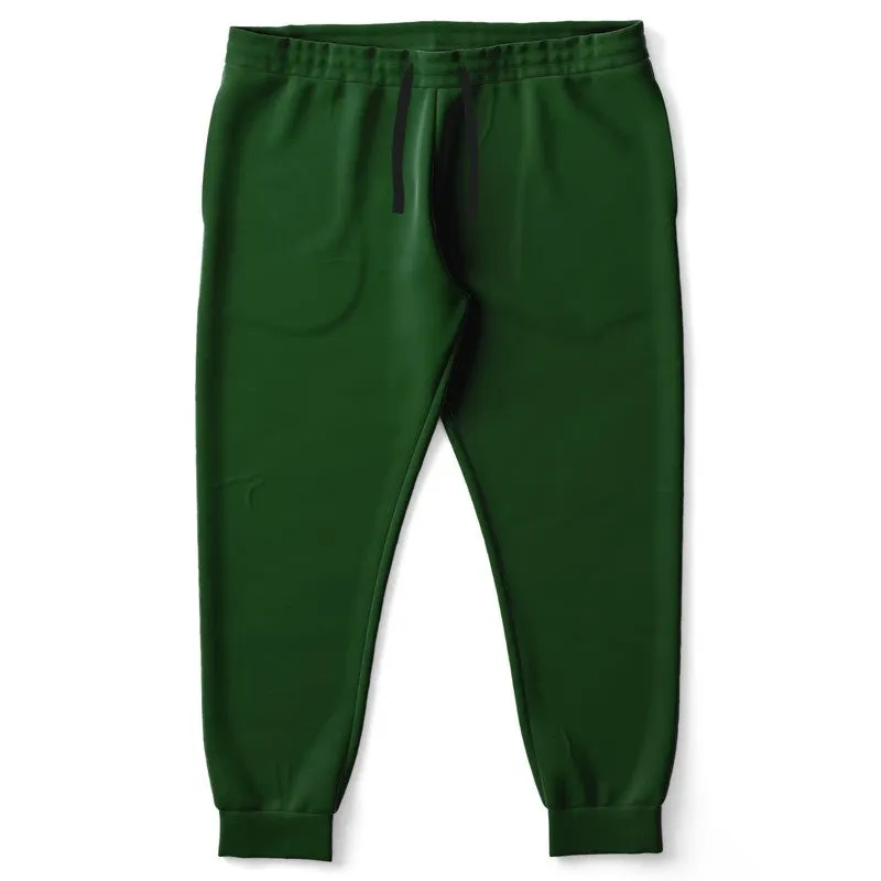 Dark Green Joggers | Unisex | with PLUS sizes | Dark Pure Green | C100M0Y100K80