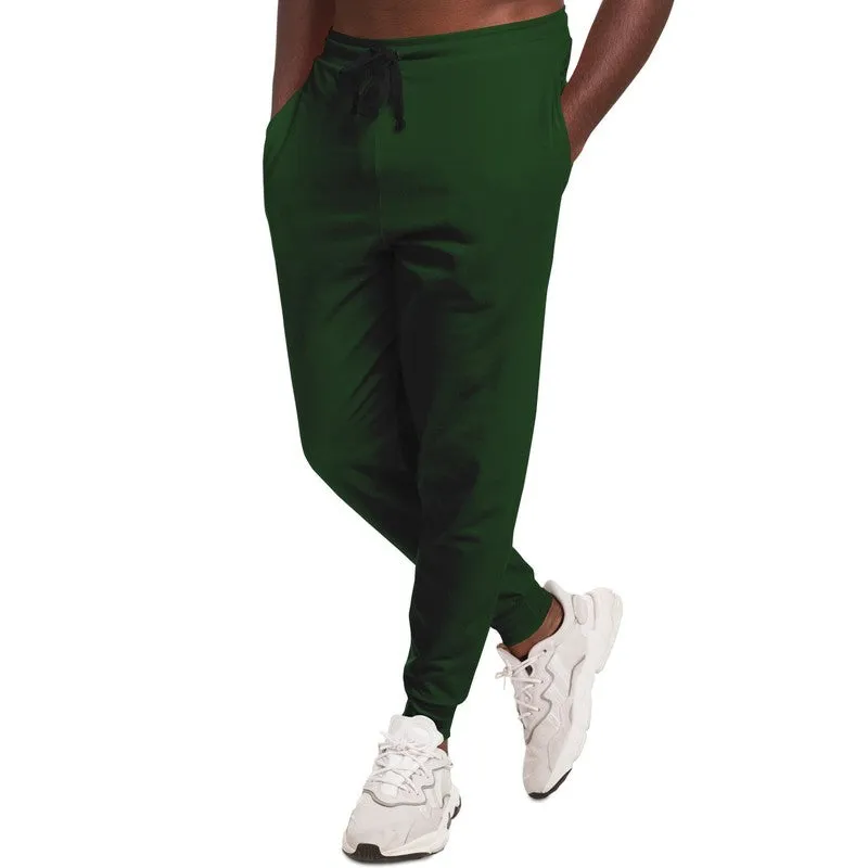 Dark Green Joggers | Unisex | with PLUS sizes | Dark Pure Green | C100M0Y100K80