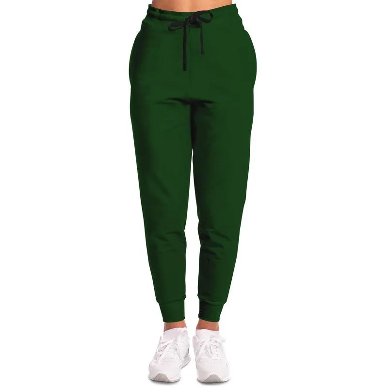 Dark Green Joggers | Unisex | with PLUS sizes | Dark Pure Green | C100M0Y100K80