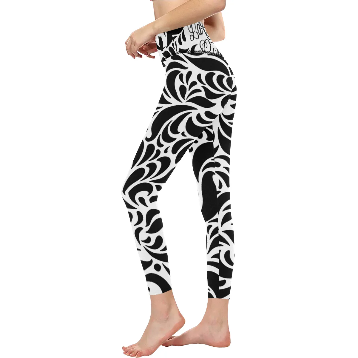 GORGEOUS WHT All Over Print High-Waisted Leggings