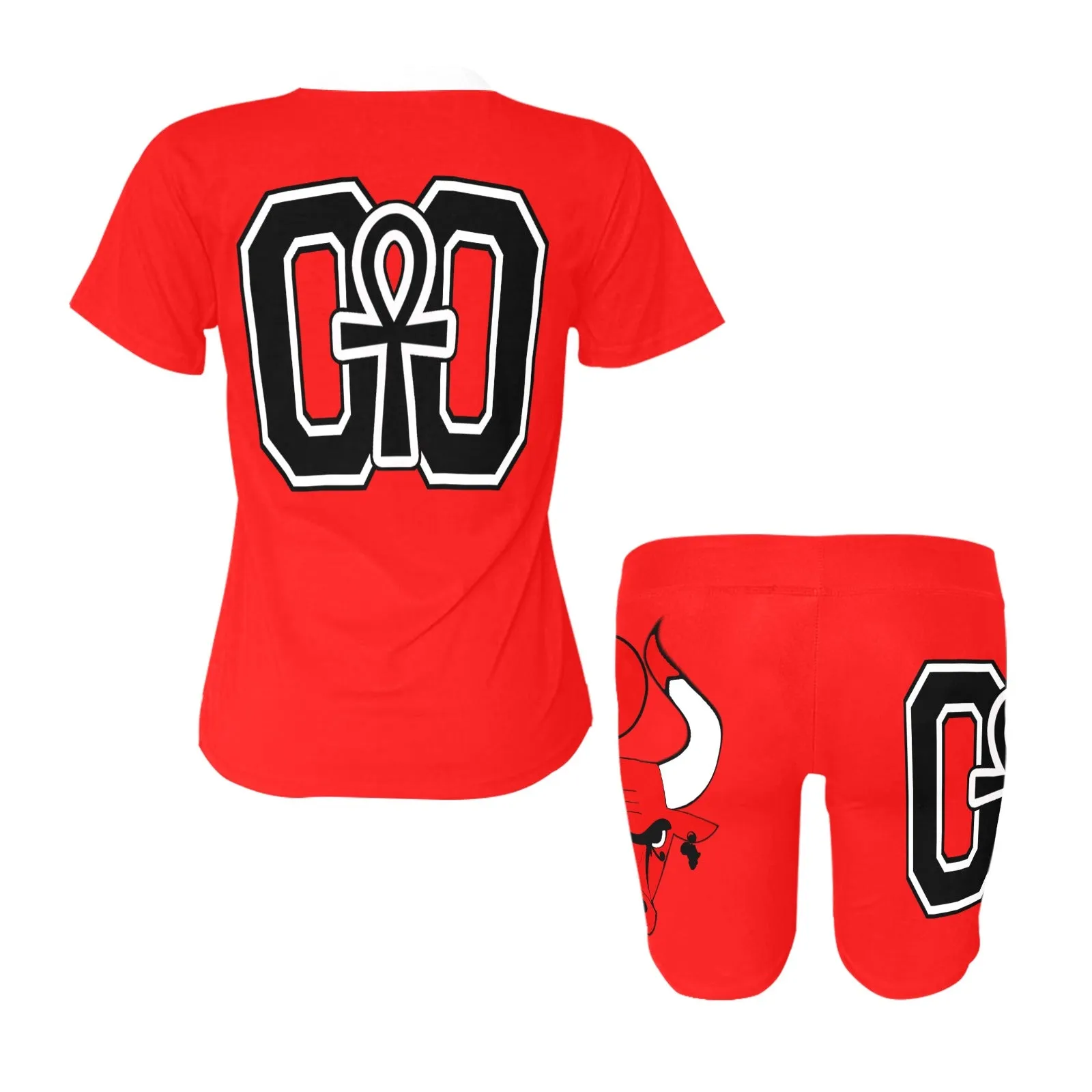 HATHOR BULL RED Women's Short Yoga Set