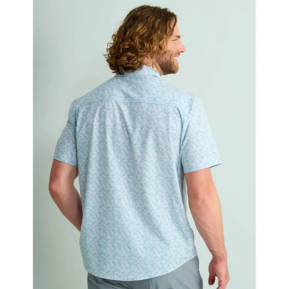 Huk Kona Print Short Sleeve Sport Shirt - Harbor Mist