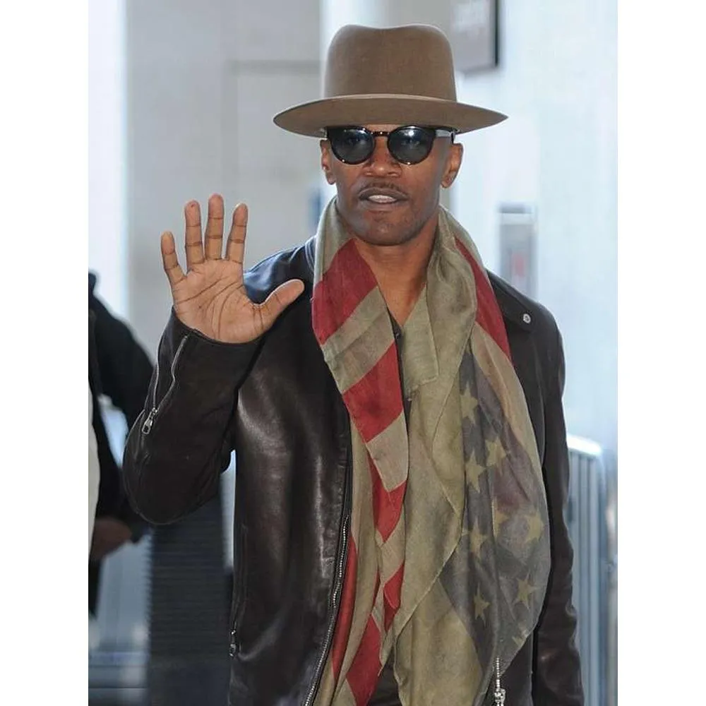 Jamie Foxx Annie Brown Leather Jacket