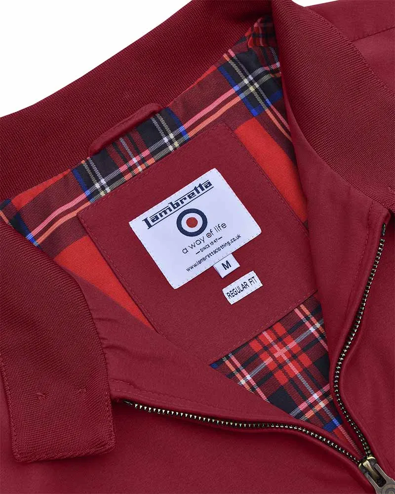 Lambretta Men's LMBBHH1 Showerproof Classic Harrington Jacket Burgundy