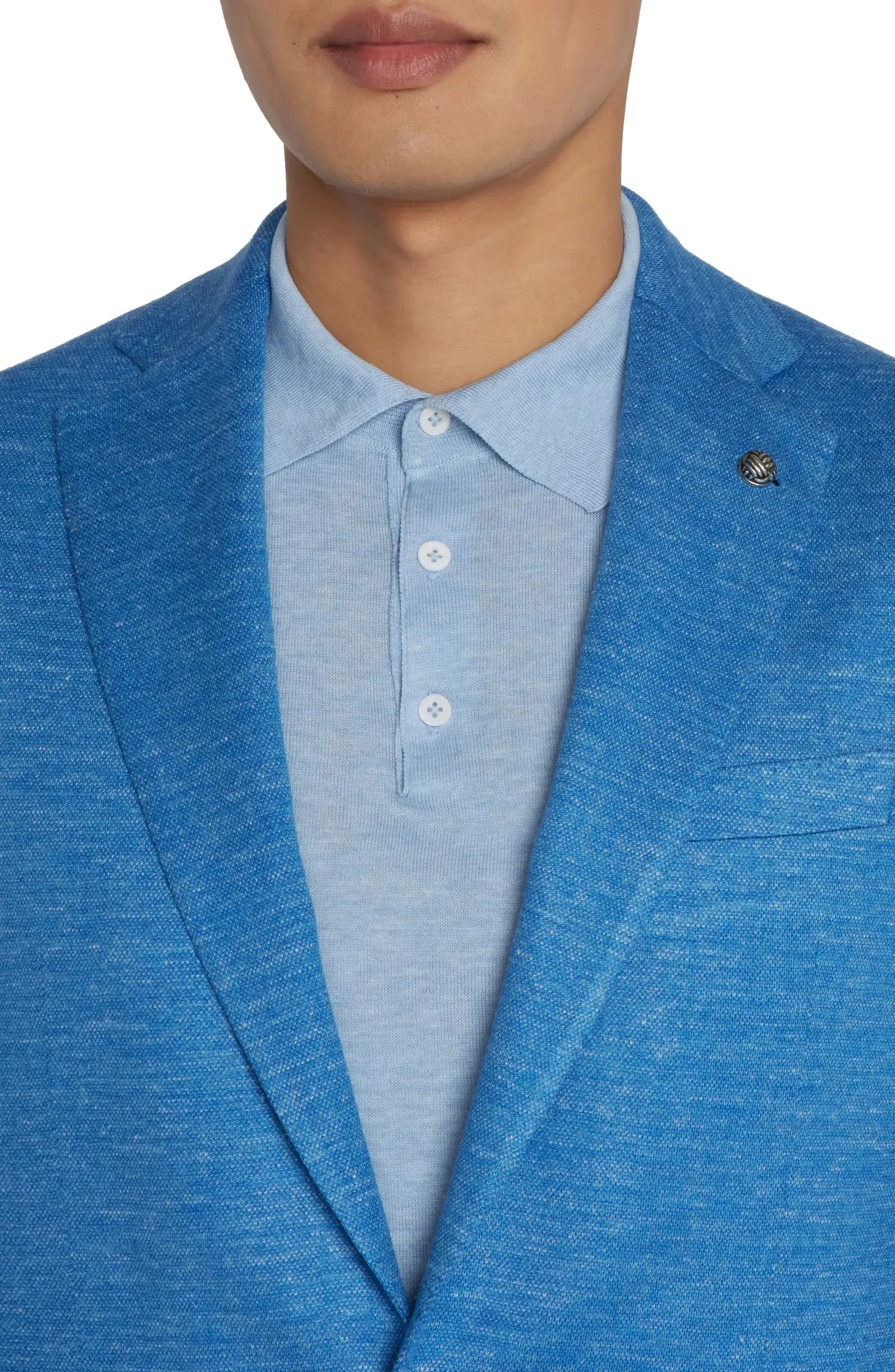 Light Blue Hartford Contemporary Fit Loro Piana Summertime Knit Sport Jacket - Jack Victor