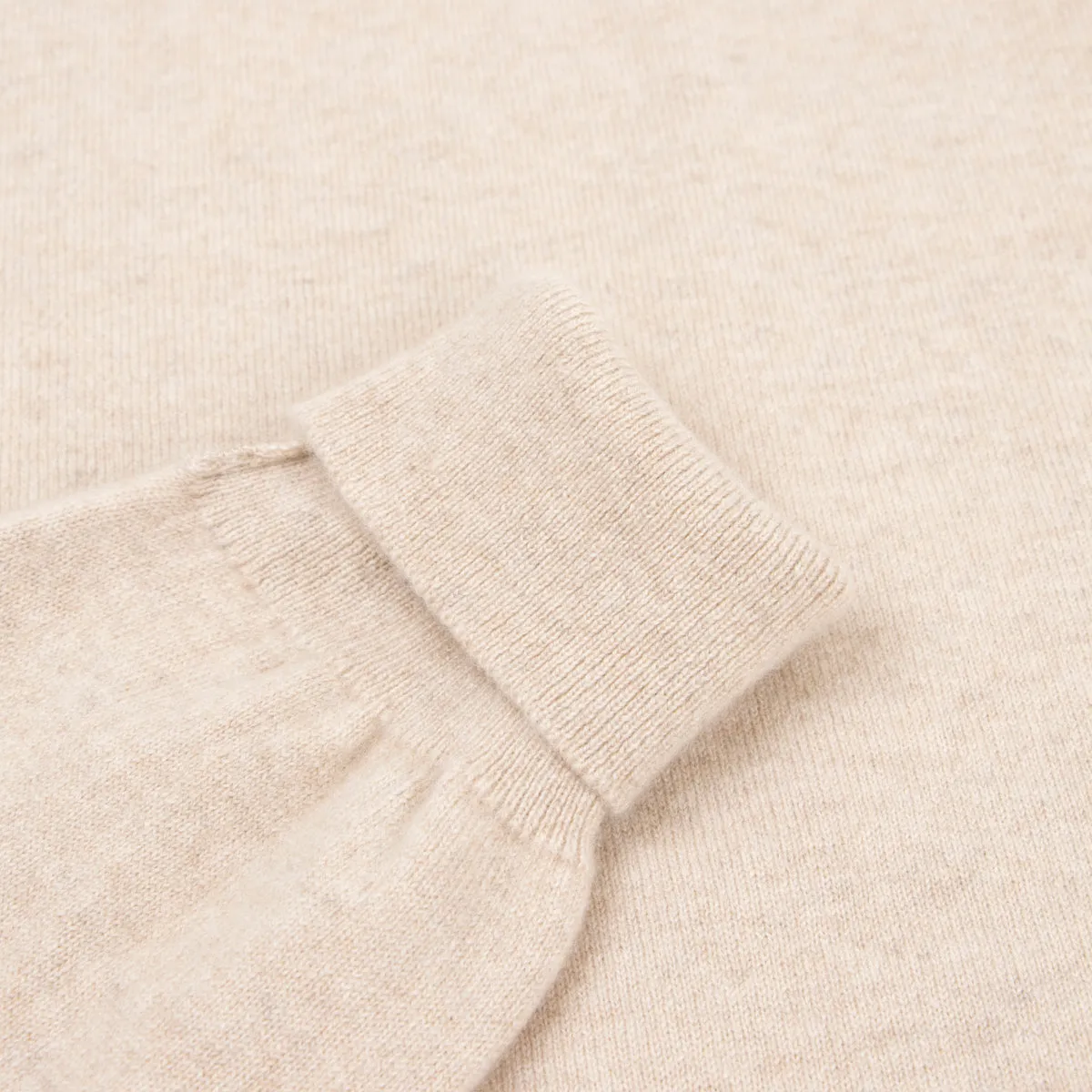 Linen Oban 3 button 2ply Cashmere Polo Sweater