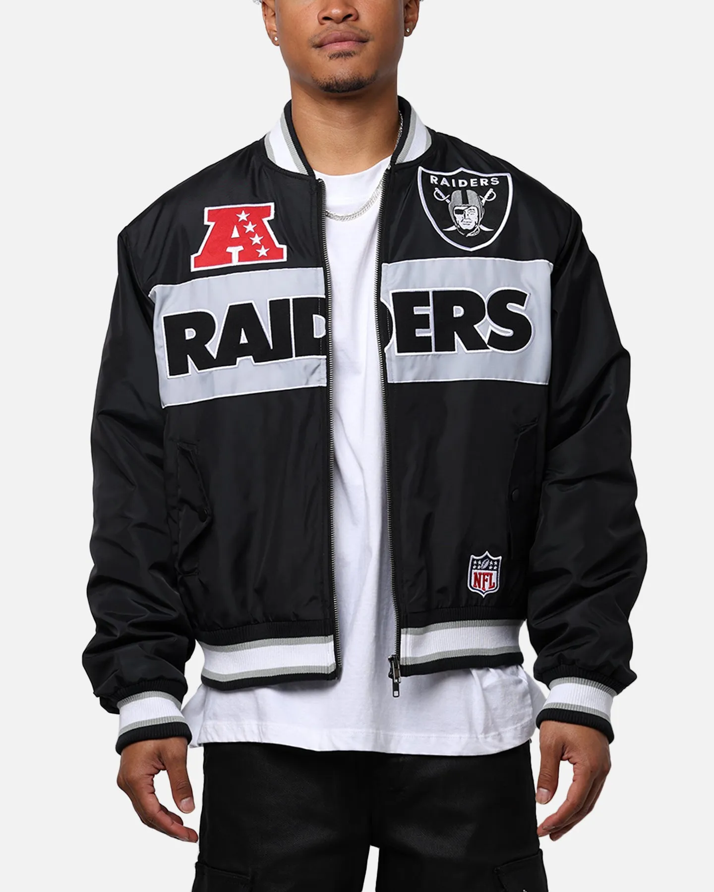 Majestic Athletic Las Vegas Raiders Moto Jacket Faded Black